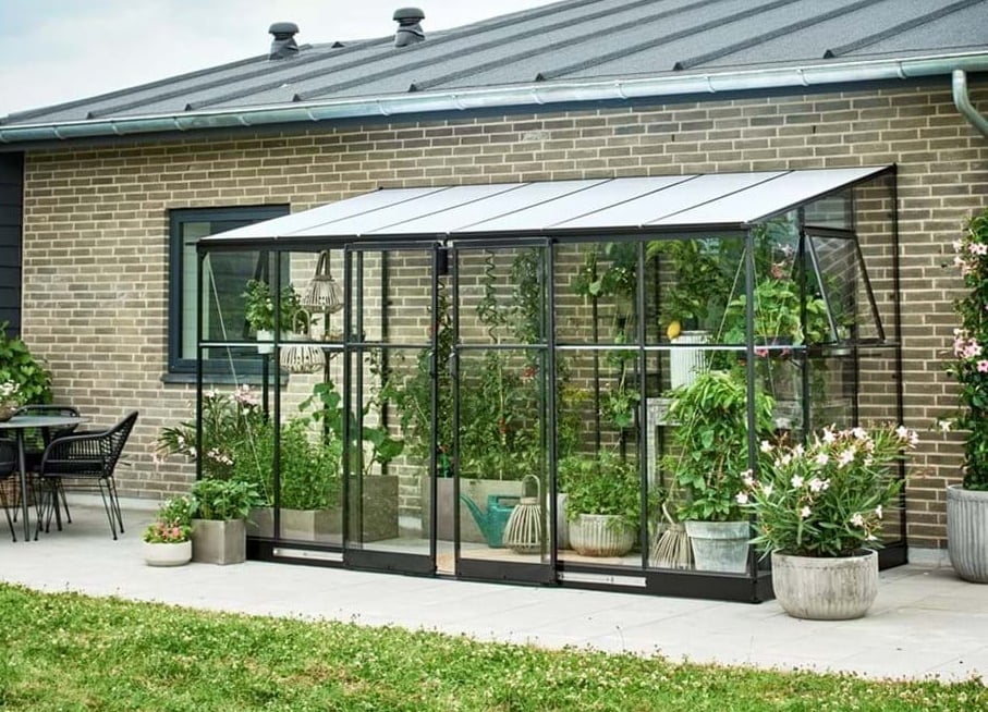 6x12 Halls Qube Lean to Greenhouse Toughened