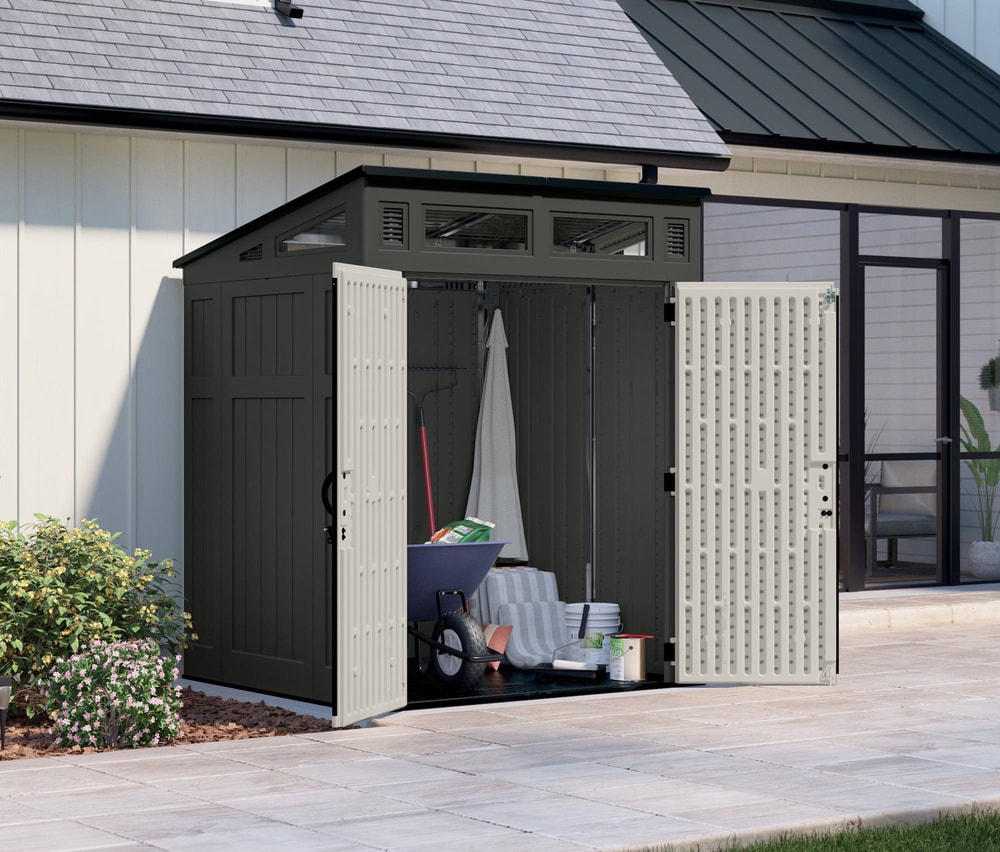 Suncast Modernist 6x5 Pent Roof Plastic Shed | Free Delivery