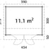 Palmako Ines 3.9x3m Log Cabin Dimensions