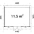 Palmako Lisa 4x3m Log Cabin Dimensions