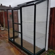 2x6 Green Halls Wall Garden Lean to Greenhouse - Horticultural Glass