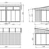 Palmako Nova 3.9m x 5m Pent Log Cabin Full Dimensions