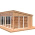 Palmako Nova 3.9m x 6m Pent Log Cabin Brown Dip