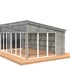 Palmako Nova 3.9m x 6m Pent Log Cabin Grey Dip