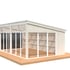 Palmako Nova 3.9m x 6m Pent Log Cabin White Dip