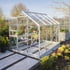 8x6 Vitavia Venus Toughened Glass Greenhouse in Aluminium