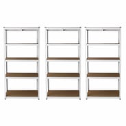 Bulldog 90cm x 40cm 5 Tier Shelving in White Set of 3