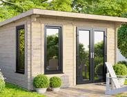 Power 12x14 Pent Log Cabin 44mm