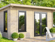 Power 14x12 Pent Log Cabin 44mm