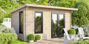 Power 14x8 Pent Log Cabin 44mm