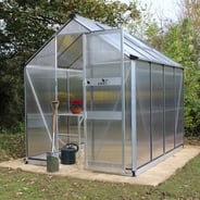 Halls Cotswold Burford Silver 6x10 Greenhouse - Polycarbonate Glazing