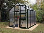 Halls Cotswold Burford Black 6x6 Greenhouse - Polycarbonate Glazing