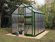 Halls Cotswold Burford Green 6x6 Greenhouse - Polycarbonate Glazing