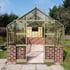 Elite Thyme 8x14 Dwarf Wall Greenhouse in Olive with Toughened Glazing