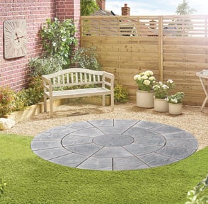 Abbey 2.4m Round Paving Kit in Graphite