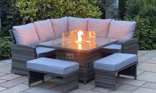 Lichfield Campania Casual Rattan Sofa Set with Firepit