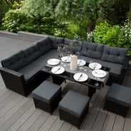 Lichfield 9 Seat Rattan Corner Set 