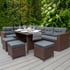 Lichfield 9 Seat Rattan Corner Set in Brown