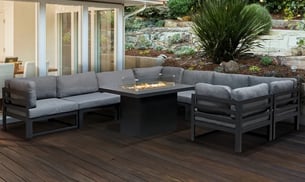 Lichfield Modular Garden Furniture Set With Fire Pit Table