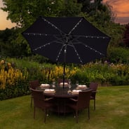 Lichfield Black 2.7m Tilt Parasol with LEDs