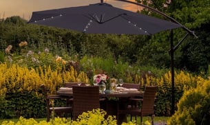 Lichfield Grey 3m Cantilever Parasol with LEDs