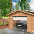 Palmako Roger 3.6m x 5.5m Wooden Garage Metal Door with Brown DIp