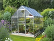 Palram Canopia Hybrid 6x8 Silver Polycarbonate Greenhouse