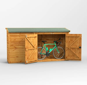 Power 10x2 Pent Wooden Bike Shed