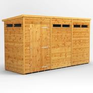 Power 12x4 Pent Security Shed Single Door