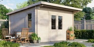 Power 14x14 Pent Log Cabin 28mm