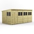 Power 16x8 Premium Pent Wooden Shed Optional Double Doors