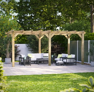 Power 18x10 Wooden Pergola