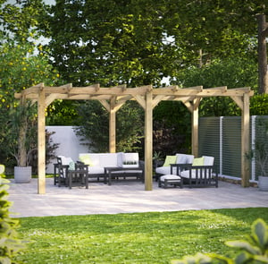 Power 18x12 Wooden Pergola