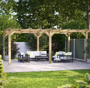 Power 20x12 Wooden Pergola