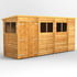 Power 14x4 Overlap Pent Wooden Shed Double Door