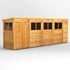 Power 18x4 Overlap Pent Wooden Shed Double Door