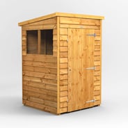 Power 4x4 Overlap Pent Wooden Shed