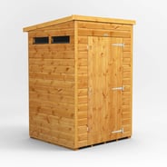 Power 4x4 Pent Security Shed Single Door