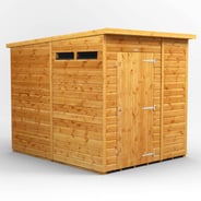 Power 6x8 Pent Security Shed Single Door