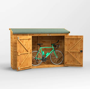 Power 8x2 Pent Wooden Bike Shed