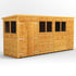 Power 14x4 Pent Wooden Shed Double Doors