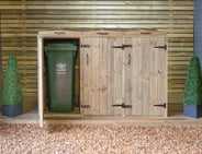 Garden Village Triple Wooden Wheelie Bin Store 140 Litre