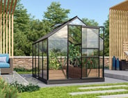 Vitavia 8x6 Black Venus 5000 Greenhouse - Toughened Glass