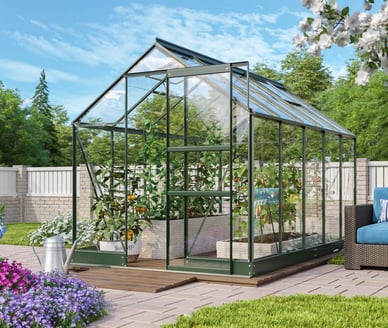 Vitavia 6x10 Green Apollo 6200 Greenhouse - Toughened Glass