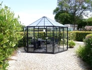 Vitavia Hera 9000 Black Orangery Greenhouse - Toughened Glass