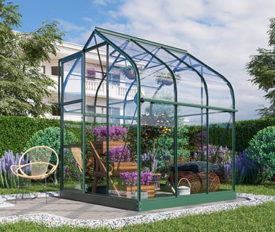 Vitavia 6x6 Green Orion 3800 Greenhouse - Toughened Glass