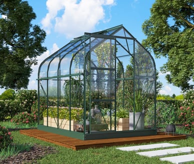 Vitavia 8x6 Green Orion 5000 Greenhouse - Toughened Glass