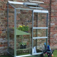 2x4 Halls Wall Garden Lean to Greenhouse - Toughened Glass