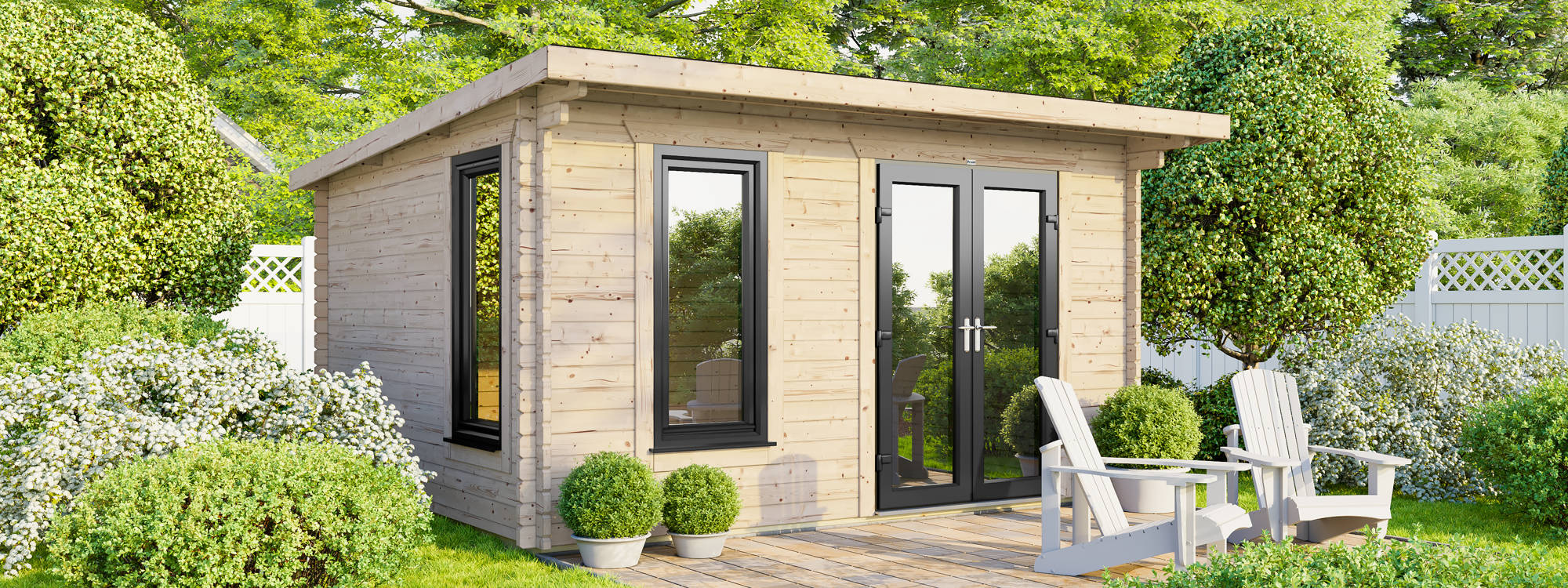 Power 14x10 Pent Log Cabin 44mm | 10% OFF SALE