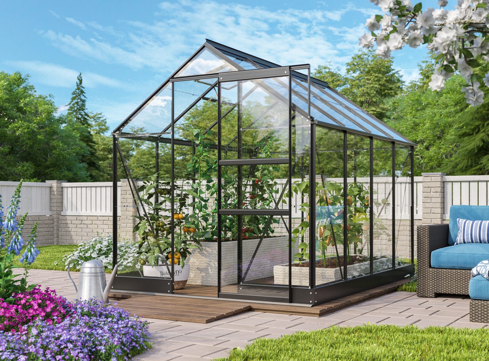 Vitavia 8x6 Black Apollo 5000 Greenhouse Polycarbonate